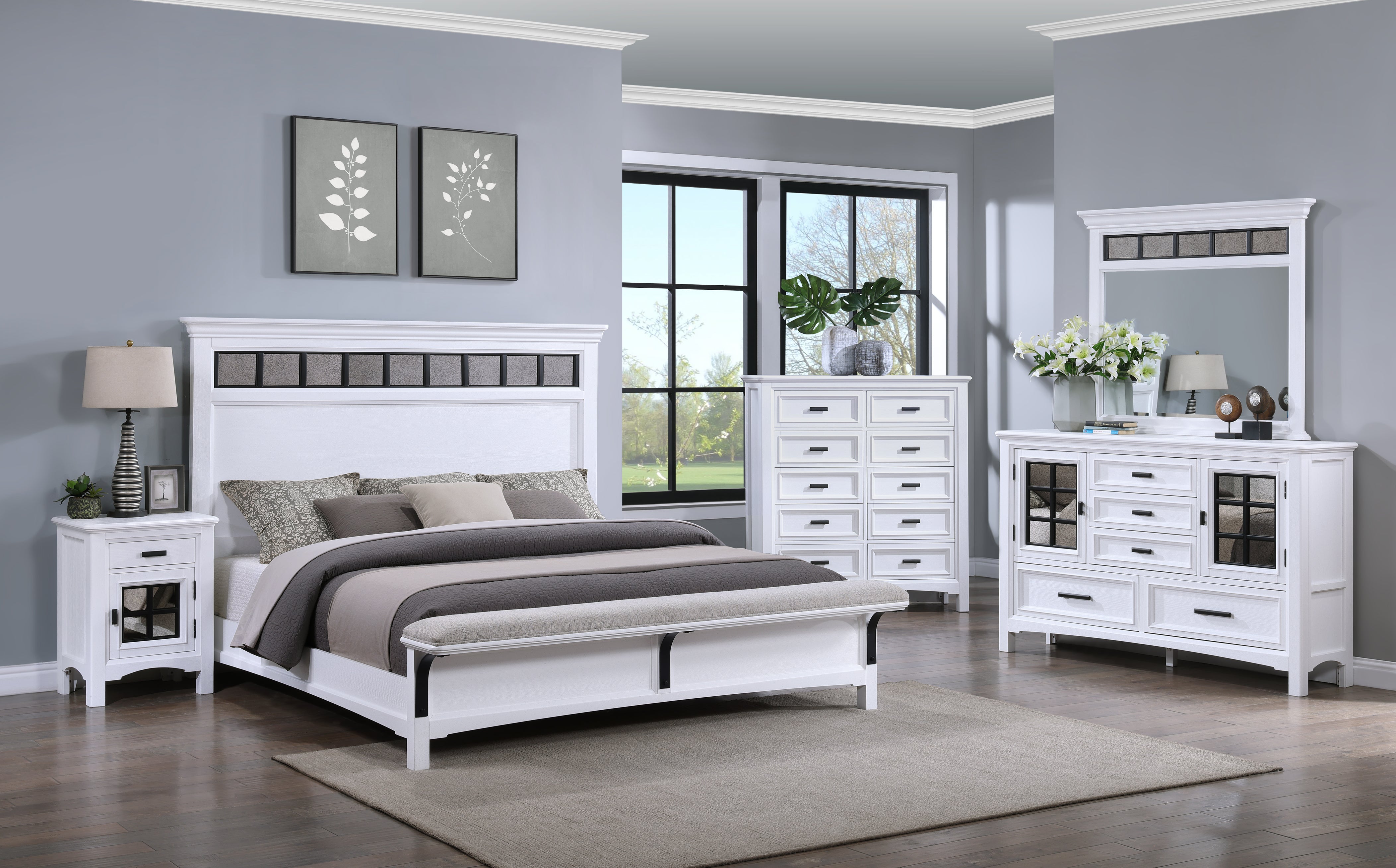 Crestview 5 Piece King Panel Bedroom Kanes Furniture 