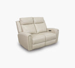 Jonathan Cream Leather Reclining Loveseat