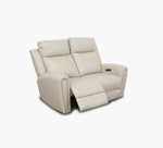 Jonathan Cream Leather Reclining Loveseat