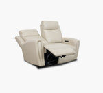 Jonathan Cream Leather Reclining Loveseat