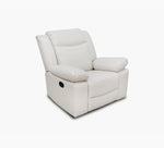 Dallas Ivory Leather Glider Recliner