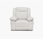 Dallas Ivory Leather Glider Recliner