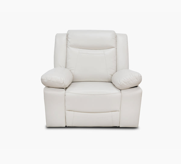 Dallas Ivory Leather Glider Recliner