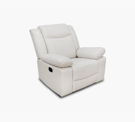 Dallas Ivory Leather Dual Power Glider Recliner