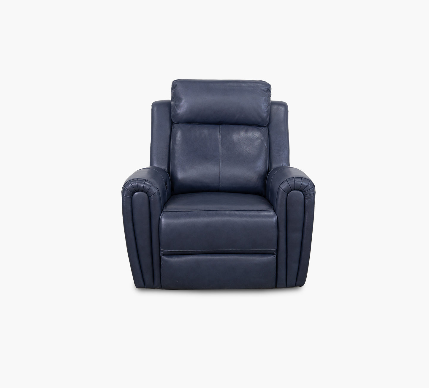 Jonathan Blue Leather Dual Power Glider Recliner