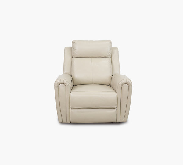 Jonathan Cream Leather Glider Recliner