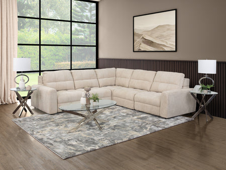Slide Beige 5 Piece Sliding Sectional w/Left Arm Facing and Right Arm Facing Sliding Seats