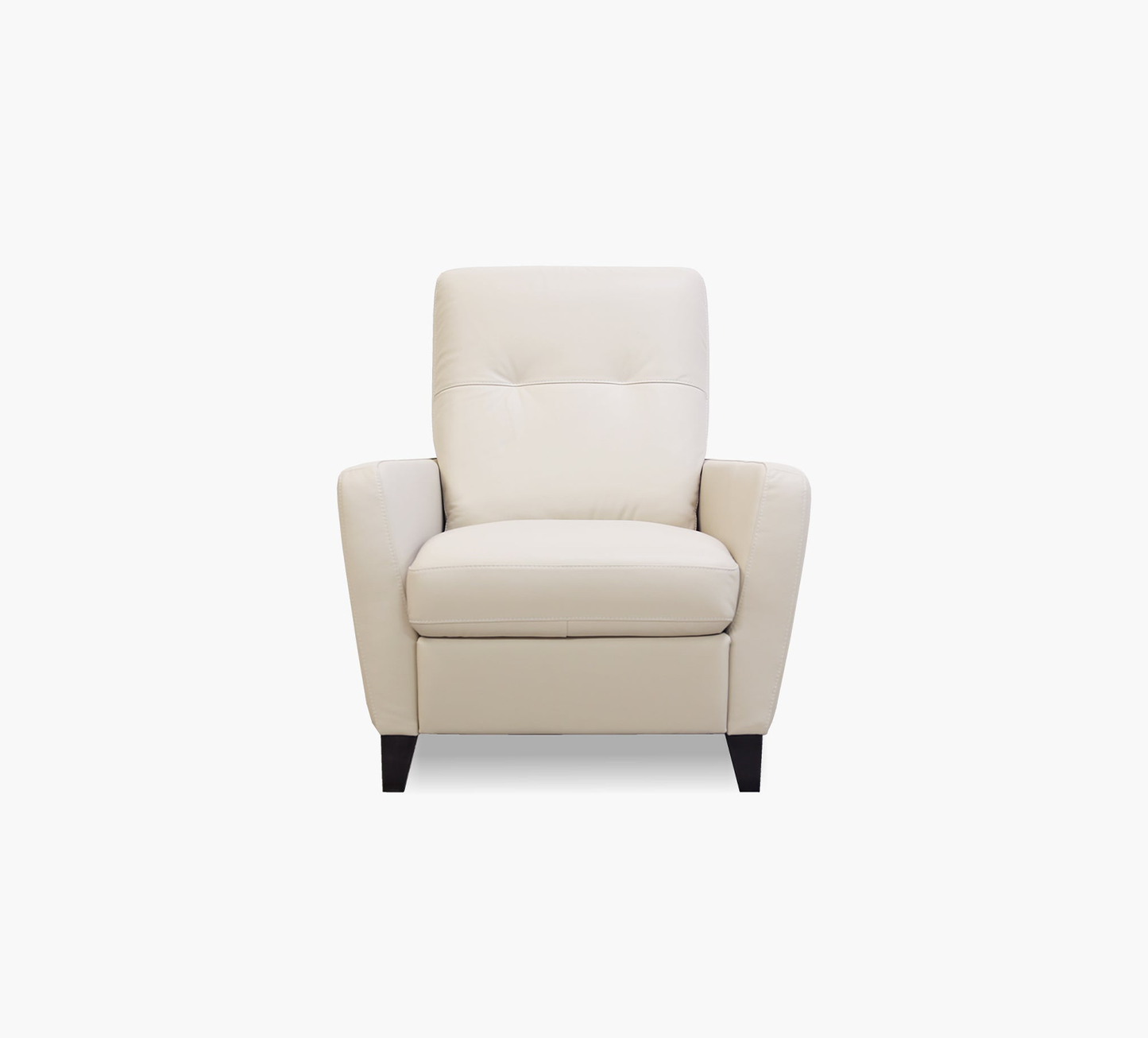 Valentino II Cream Leather Pushback Recliner