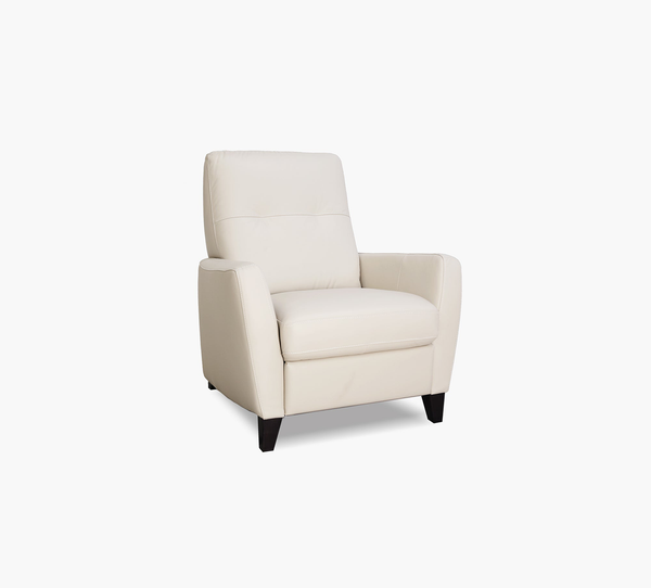 Valentino II Cream Leather Pushback Recliner