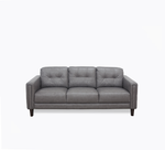 Rossi Grey Leather Sofa 90