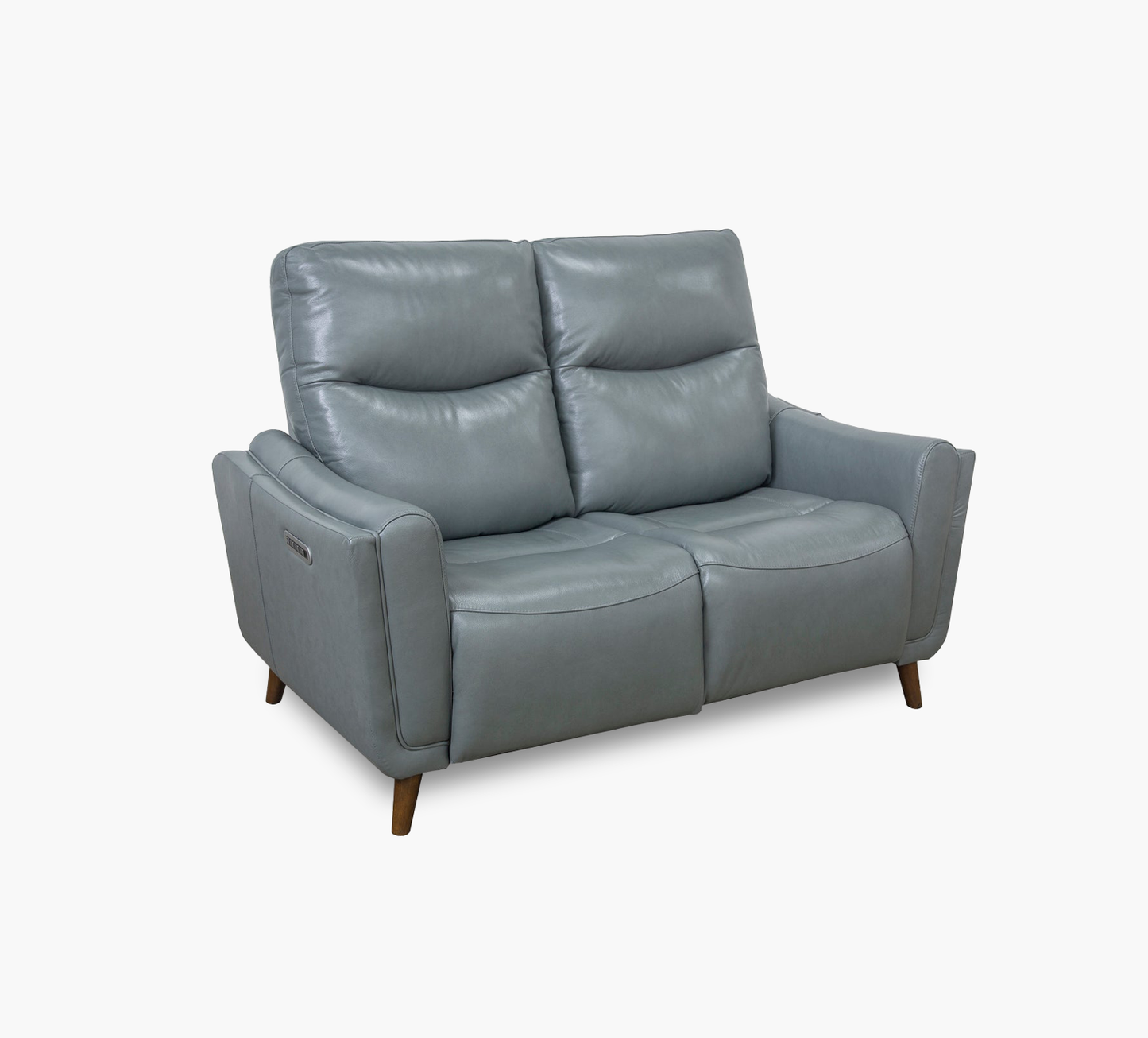 Ethan Teal Leather Triple Power Loveseat