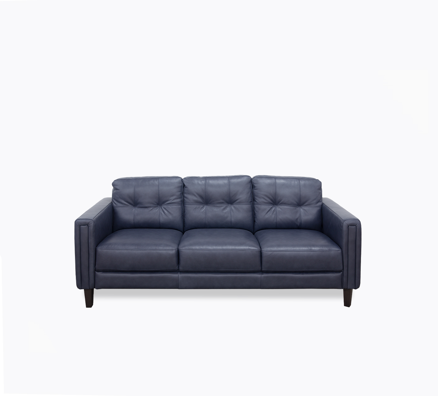 Rossi Navy Leather Sofa 90"