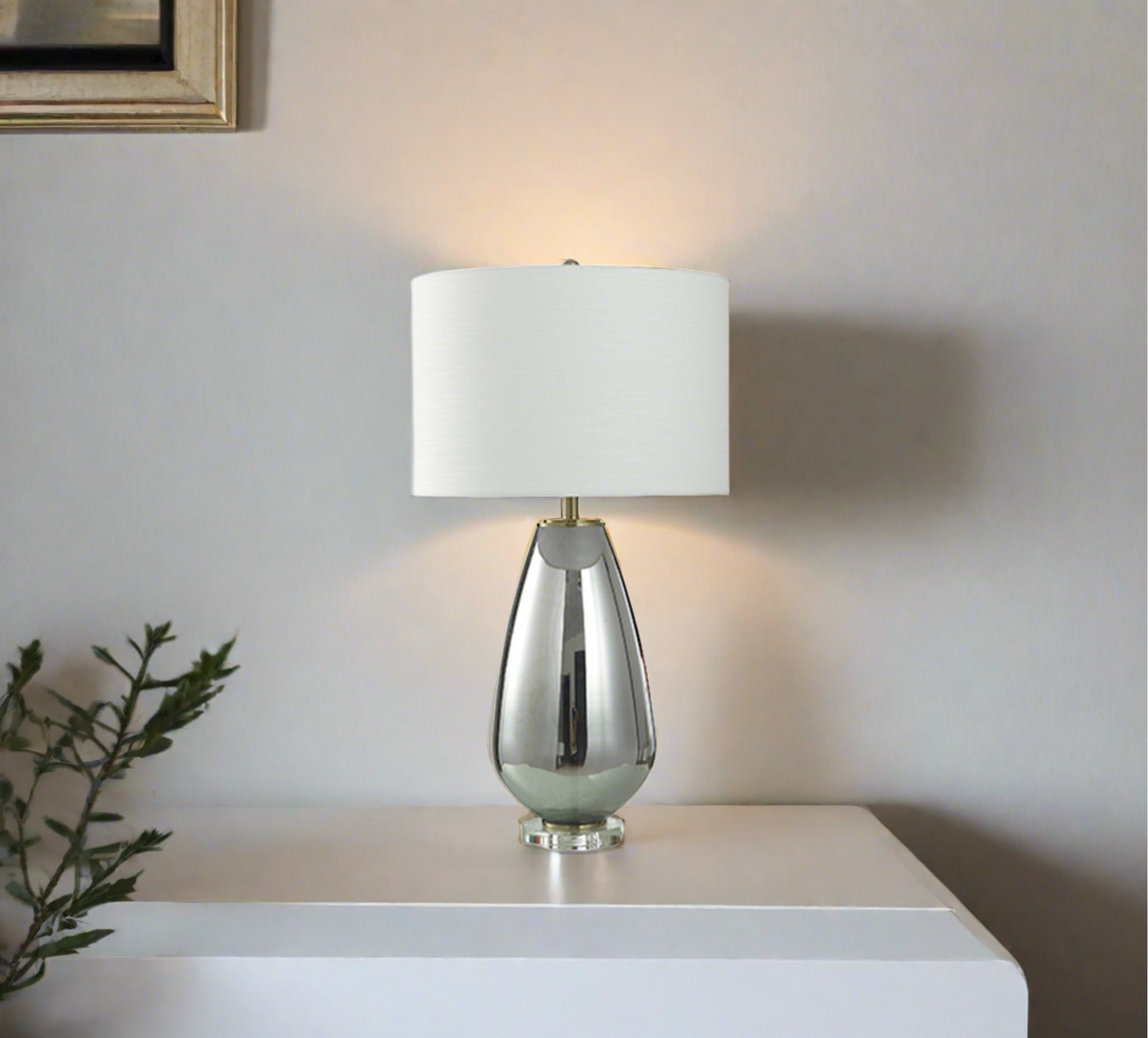 ADANNA SILVER SMOKE TABLE LAMP