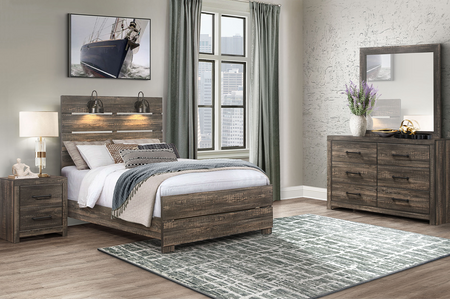 Linwood Dark Oak 6PC Full Panel Bedroom