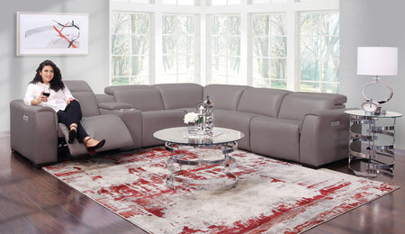 Avanti Grey 9 Piece Power Leather Living Room