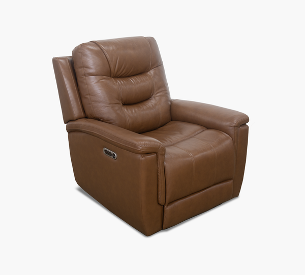 Abbott Camel Leather Power Recliner with Power Headrest