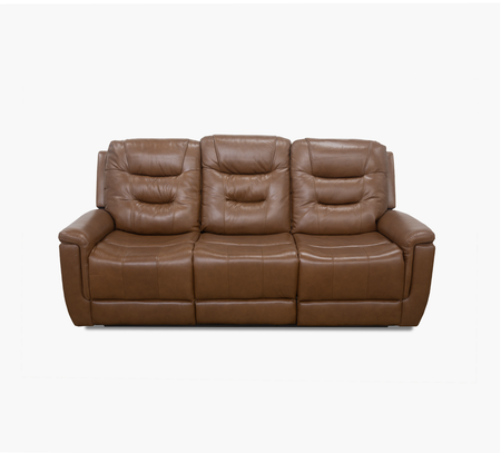 Abbott Camel Leather Power Sofa with Power Headrest