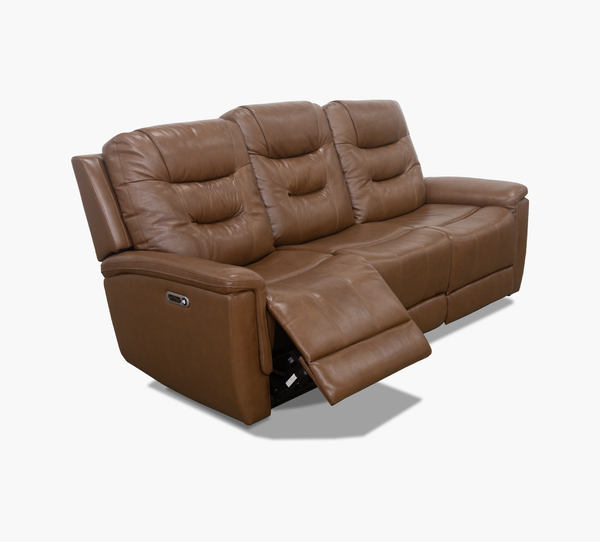 Abbott Camel Leather Power Sofa with Power Headrest