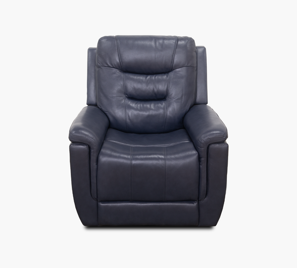 Abbott Navy Leather Power Recliner with Power Headrest