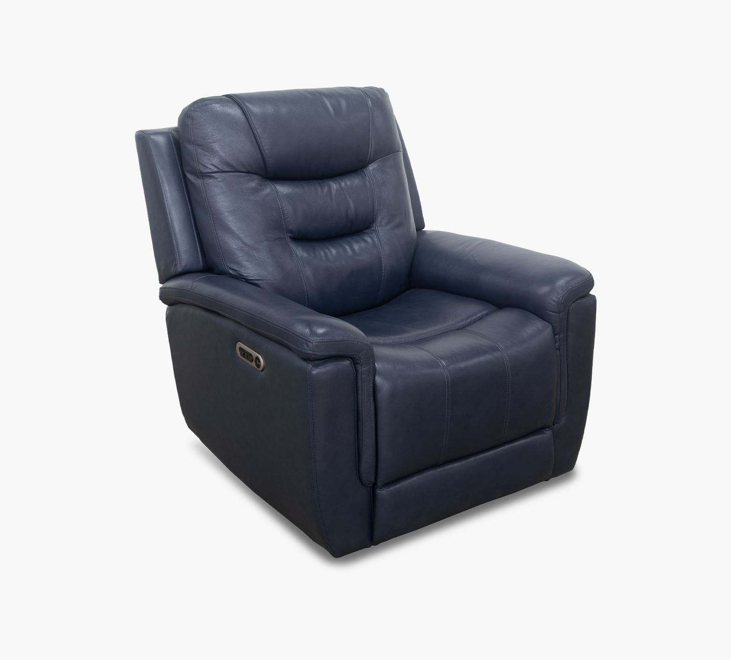 Abbott Navy Leather Power Recliner with Power Headrest