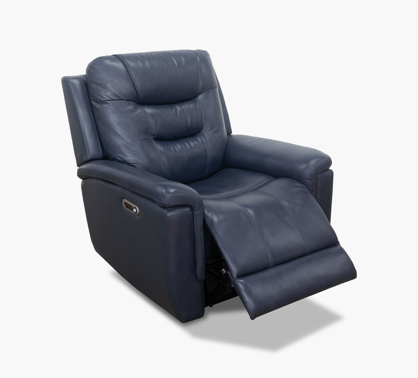 Abbott Navy Leather Power Recliner with Power Headrest