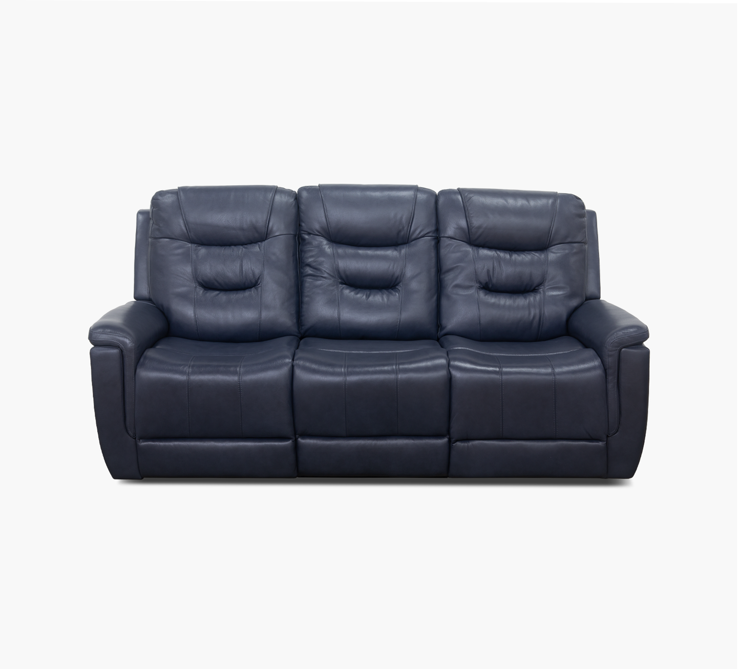 Abbott Navy Leather Power Sofa with Power Headrest