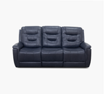 Abbott Navy Leather Power Sofa with Power Headrest