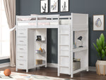 Shiloh White Twin Loft w/ Chest and Desk