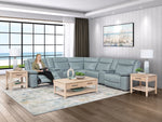 Dallas Teal 7 Piece Leather Reclining Sectional