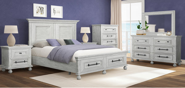 Hyde Park Light 5 Piece King Storage Bedroom