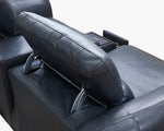 Indigo 5 Piece Leather Power Sectional w/LAF Cuddler Chaise