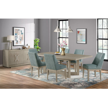 Elma 5PC Dining Set with Blue Side Chairs