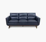 Emmitt Navy Leather Sofa 83