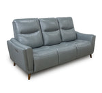 Ethan Teal Leather Triple Power Sofa