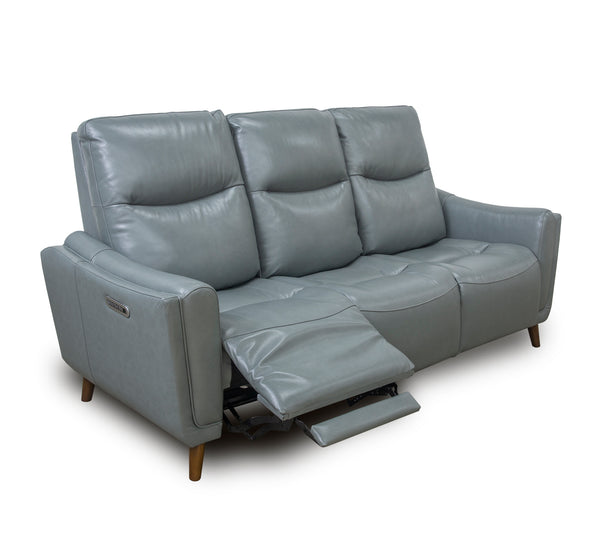 Ethan Teal Leather Triple Power Sofa