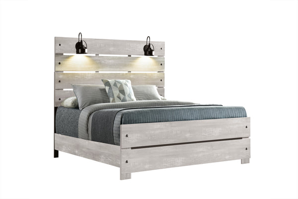 Linwood Light Grey 4PC Full Panel Bed