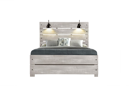 Linwood Light Grey 4PC Full Panel Bed