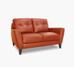 Valentino II Terracotta 100 % Italian Leather Loveseat