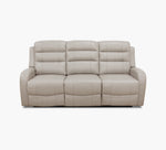 Leo Taupe Leather Triple Power Reclining Sofa