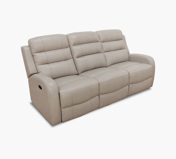 Leo Taupe Leather Reclining Sofa