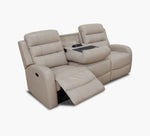 Leo Taupe Leather Reclining Sofa