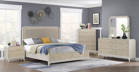 Buena Vista 6 Piece King Upholstered Bedroom Set with 2 Drawer Nightstand