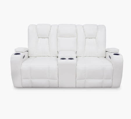 Phantom White Zero Gravity Console Loveseat