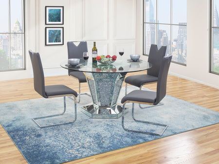 Pizzazz II 5 Piece Dining Set with Skyline Grey Chairs