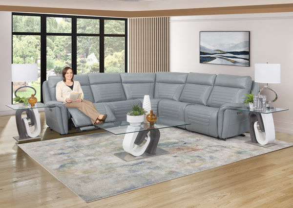 Rainier Teal 5 Piece Zero Gravity Power Reclining Sectional