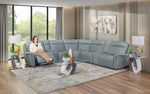 Rainier Teal 7 Piece Zero Gravity Power Reclining Sectional