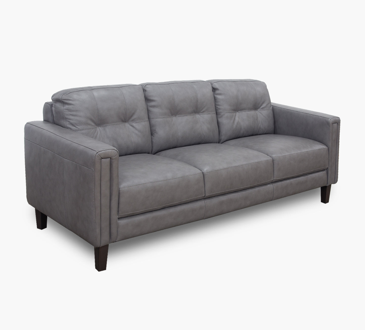 Rossi Grey Leather Sofa 90"