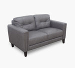 Rossi Grey Leather Loveseat