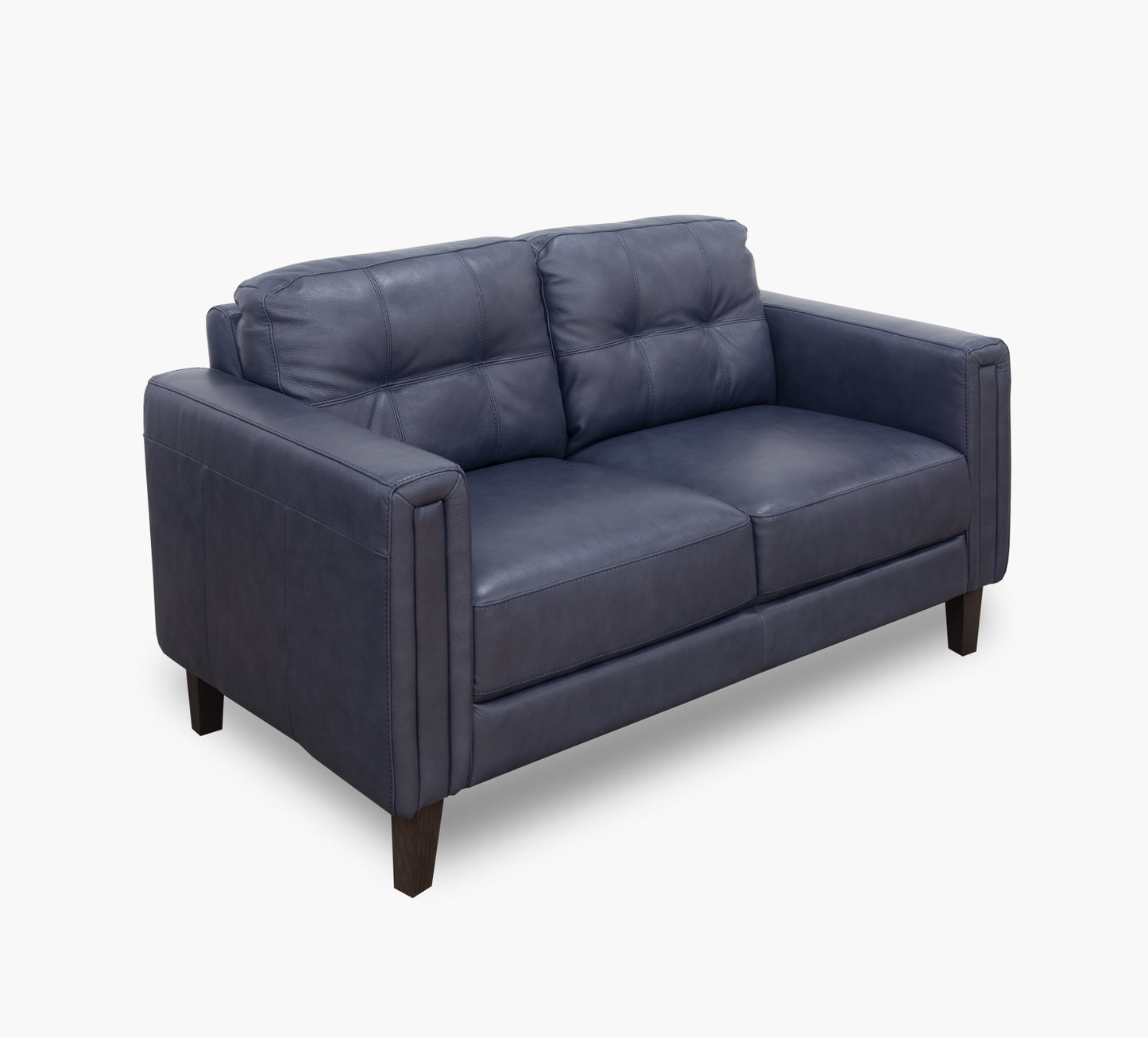 Rossi Navy Leather Loveseat
