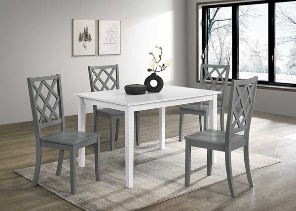 Sandpiper 5PC Rectangle Dining with Grey Side Chairs